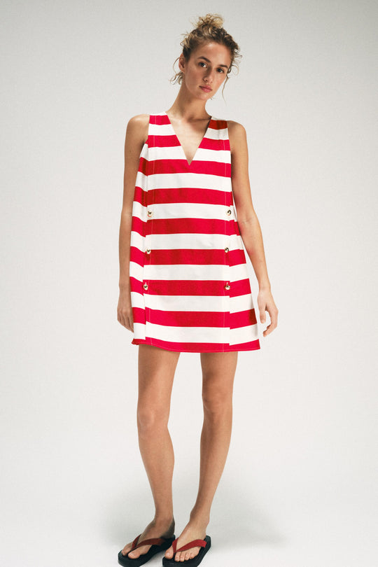 Robe mini à rayures