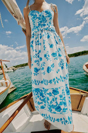 Robe midi imprimée en popeline