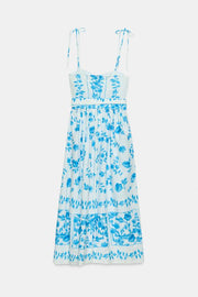 Robe midi imprimée en popeline