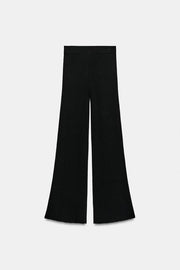 Pantalon large en maille côtelée