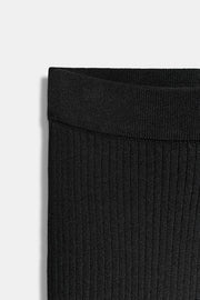 Pantalon large en maille côtelée