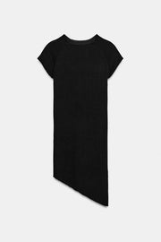Top côtelé en maille asymétrique
