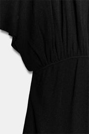Robe longue en maille à fronces à la taille