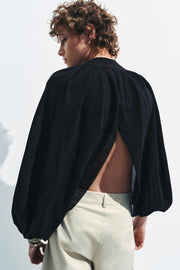 Top effet cape en maille fine