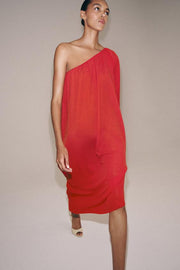 Robe en maille asymétrique