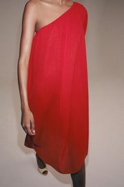 Robe en maille asymétrique