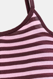 Top rayé en maille à bretelles