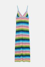 Robe longue en maille à bretelles