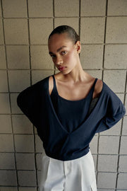 Pull contrasté en maille
