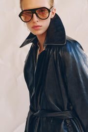 Trench oversize effet cuir ZW Collection