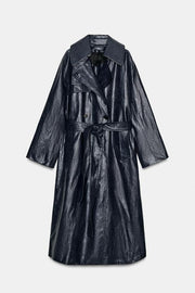 Trench oversize effet cuir ZW Collection