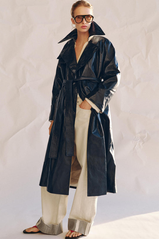 Trench oversize effet cuir ZW Collection