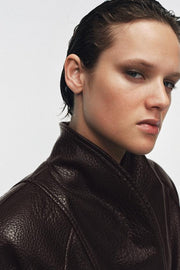 Veste effet cuir avec ceinture ZW Collection