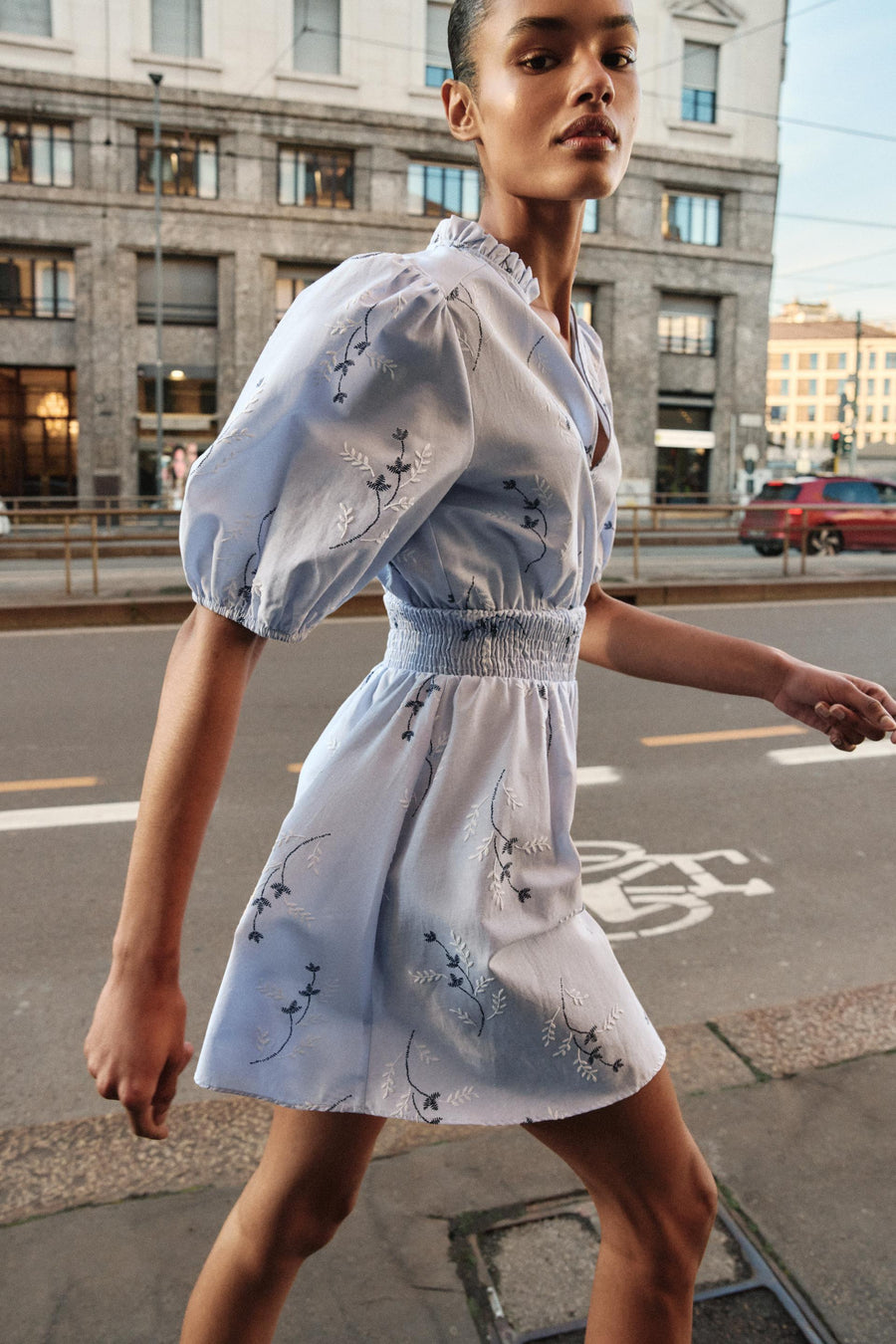 Robe imprimée brodée