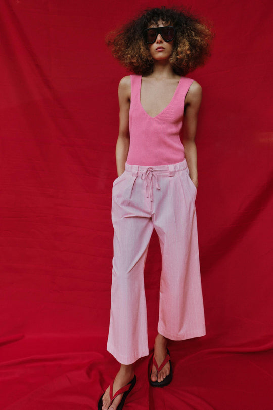 Pantalon-culotte à rayures