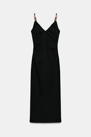 Robe midi cintrée à perles