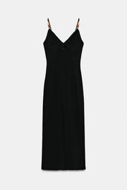 Robe midi cintrée à perles