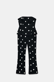 Combinaison bustier à pois