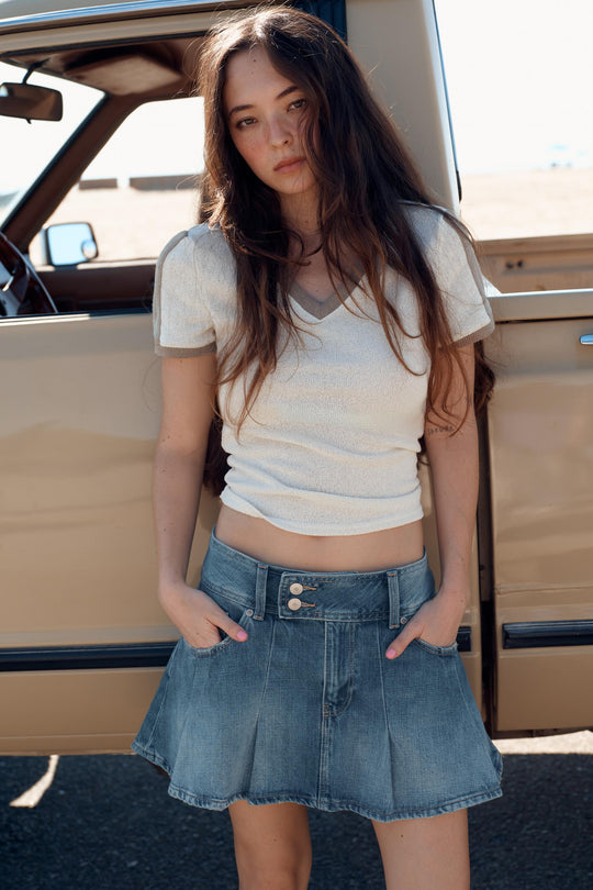 Jupe en denim TRF à plis