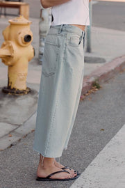 Jorts en denim TRF déchiré, taille mi-haute