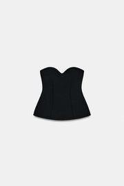 Top bandeau à décolleté cœur