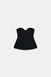 Top bandeau à décolleté cœur