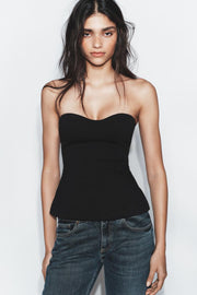 Top bandeau à décolleté cœur