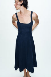 Robe midi à bretelles
