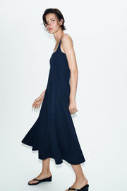 Robe midi à bretelles