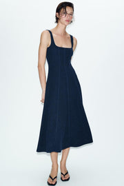 Robe midi à bretelles