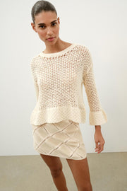 Pull en maille à volants