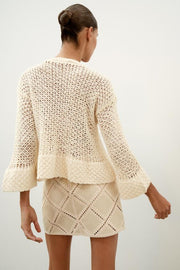 Pull en maille à volants