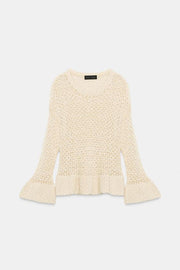 Pull en maille à volants