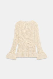 Pull en maille à volants
