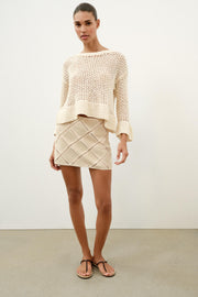 Pull en maille à volants