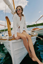 Veste en maille pointelle