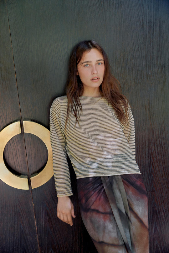 Pull en maille fine à rayures