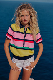 Polo en maille rayée