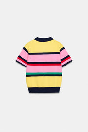 Polo en maille rayée