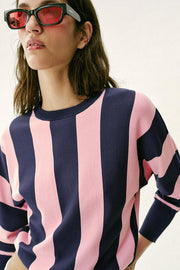 Sweat-shirt en maille rayée