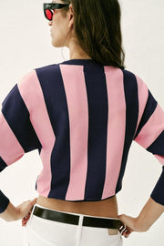 Sweat-shirt en maille rayée
