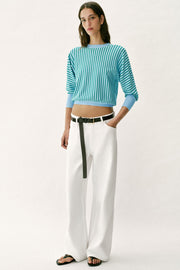 Sweat-shirt en maille rayée