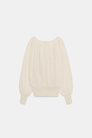 Blouse en maille à col bateau