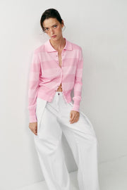 Veste en maille à rayures