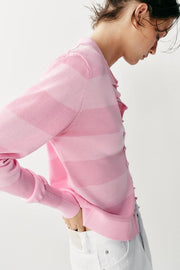 Veste en maille à rayures