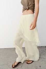 Pantalon paréo large en dentelle