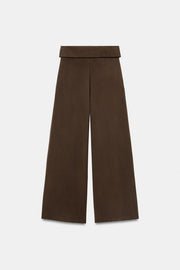 Pantalon à pinces et taille rabattue