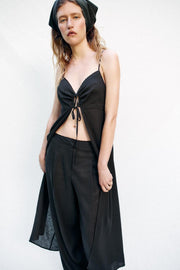 Top lingerie long en lin