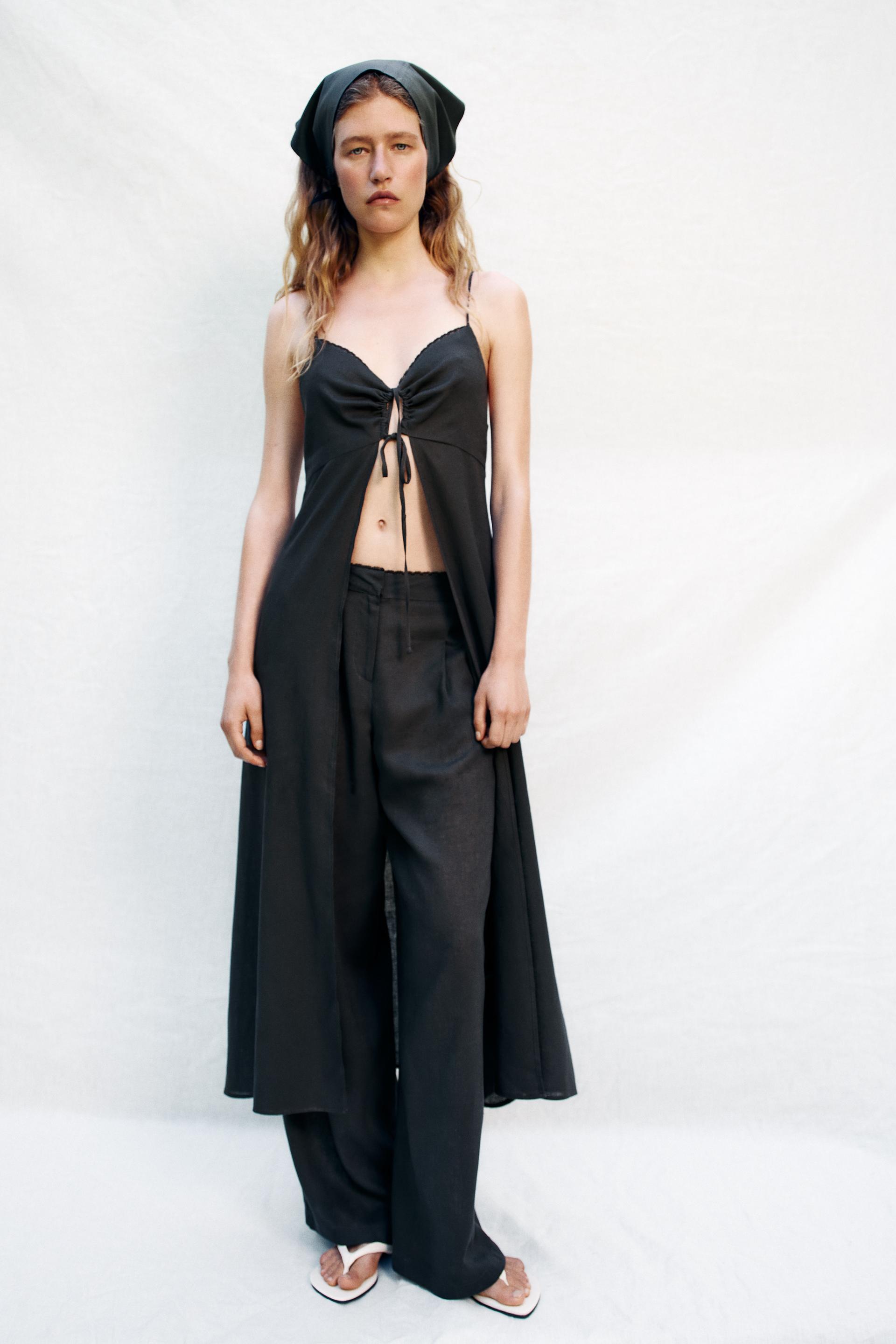 Top lingerie long en lin