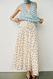 Jupe midi à pois